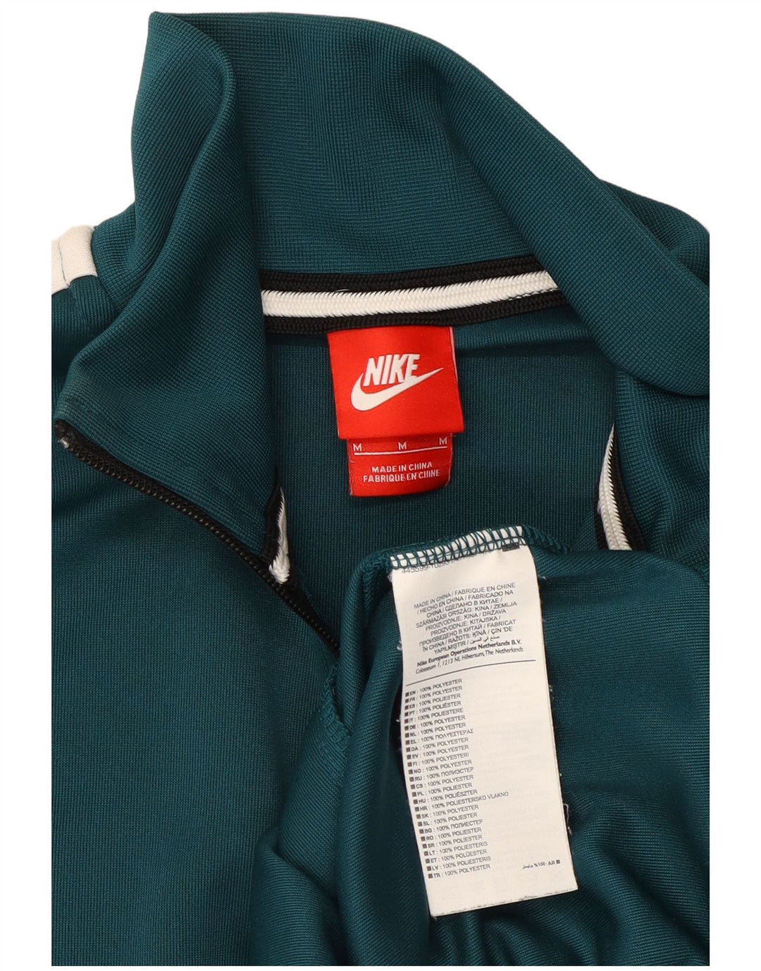 Męska kurtka dresowa Nike, poliester w kolorze średniej zieleni, z blokami kolorów