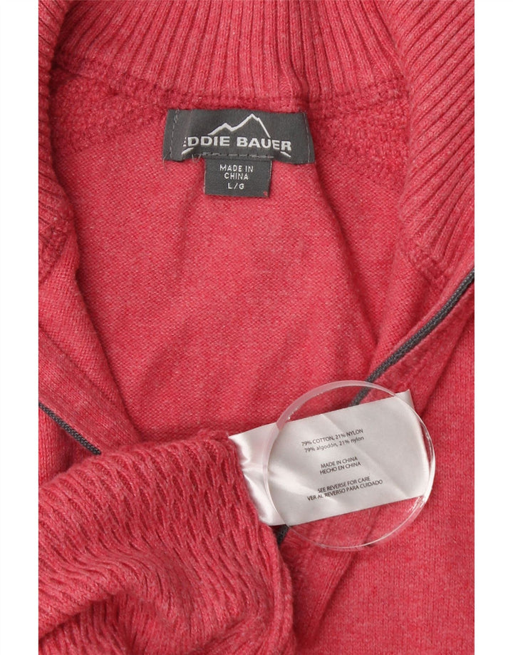 Damski sweter zapinany na zamek EDDIE BAUER UK 16, duży, różowy, bawełniany
