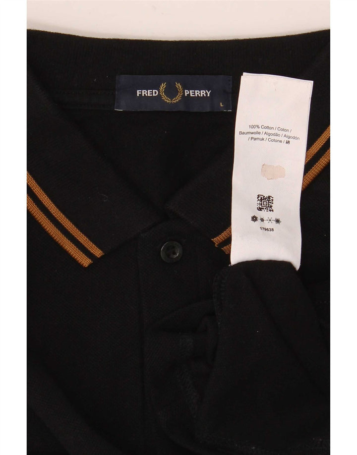 Męska koszulka polo Fred Perry, duża, czarna, bawełniana
