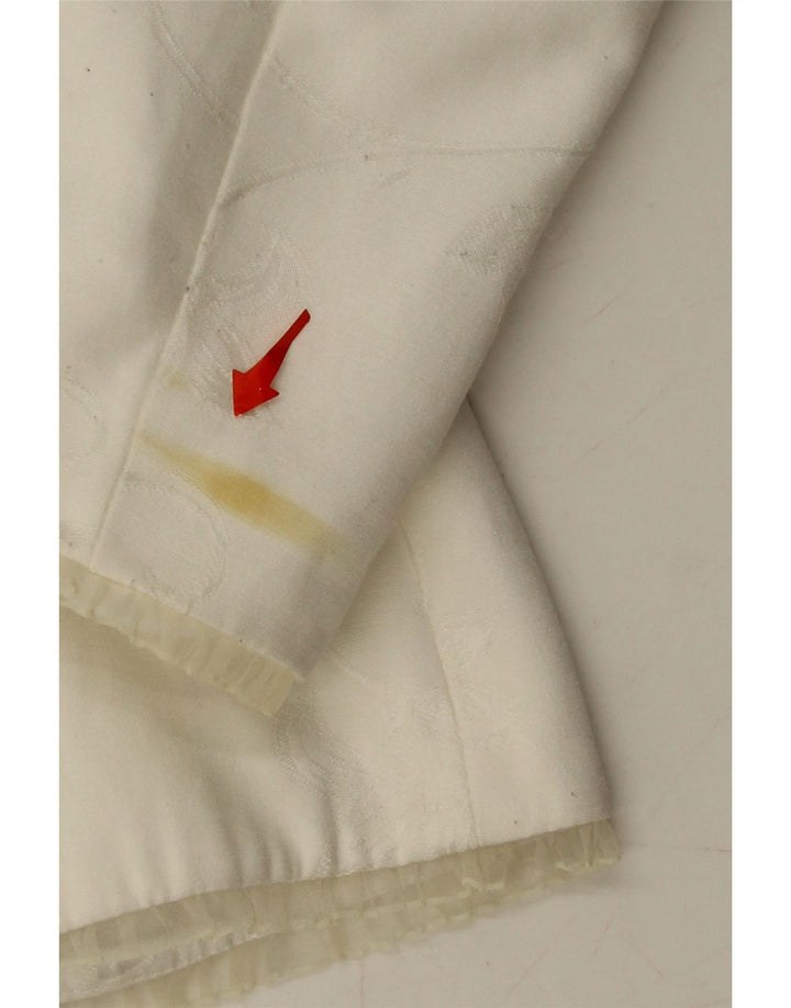 RENE Womens 3 Button Blazer Jacket IT 38 XS White Vintage Rene and Second-Hand Rene from Messina Hembry 