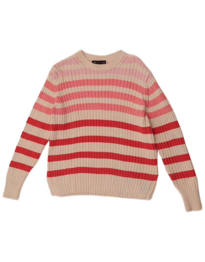 Marks & Spencer Damski sweter z dekoltem w łódkę, UK 12, średni, wielokolorowy