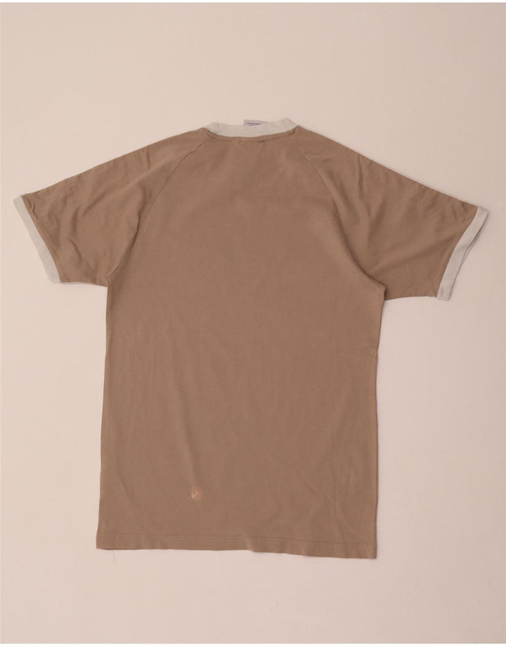 Adidas Męski T-Shirt Top Mały Brązowy Bawełniany Retro
