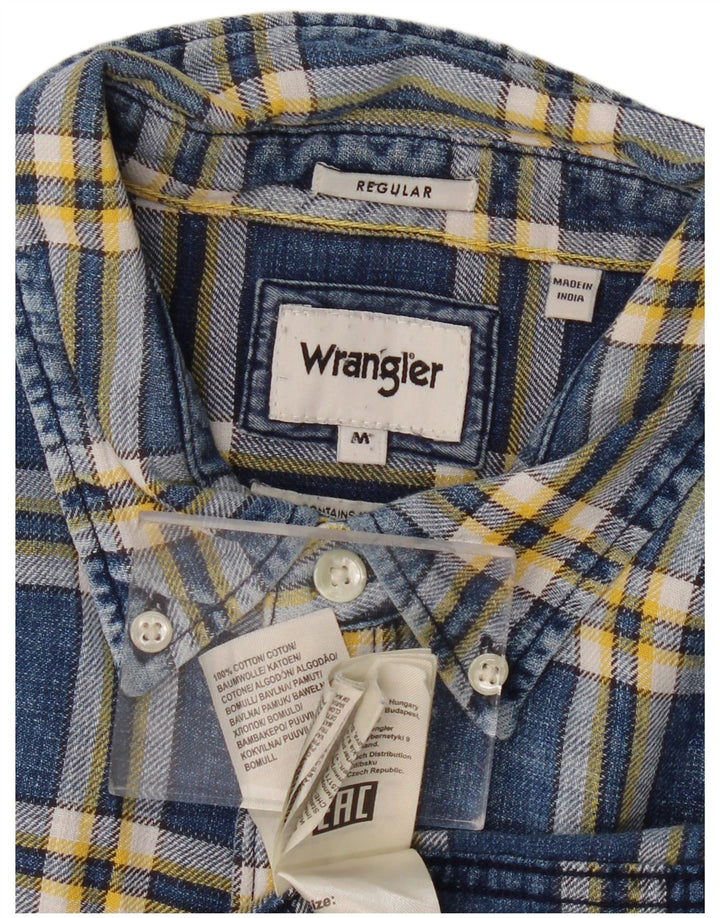 WRANGLER Męska koszula flanelowa o regularnym kroju, średnia, granatowa, bawełniana w kratkę