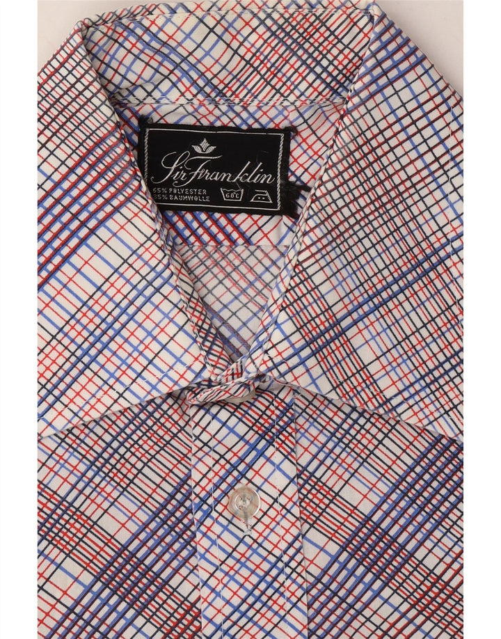 VINTAGE Mens Short Sleeve Shirt Medium Multicoloured Check Polyester Vintage Vintage and Second-Hand Vintage from Messina Hembry 