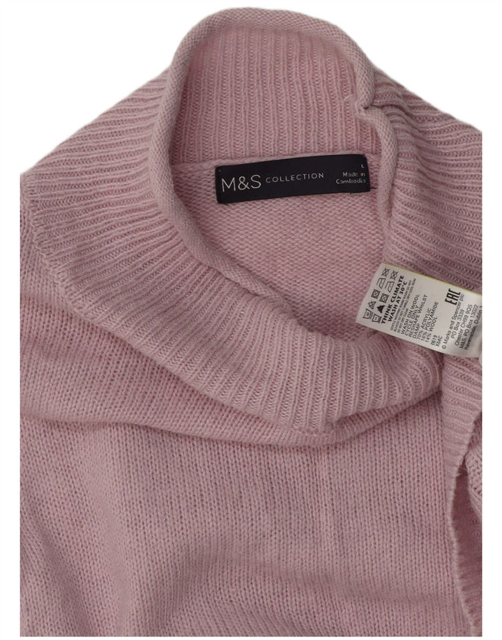 Marks & Spencer Damski sweter z golfem UK 16, duży różowy