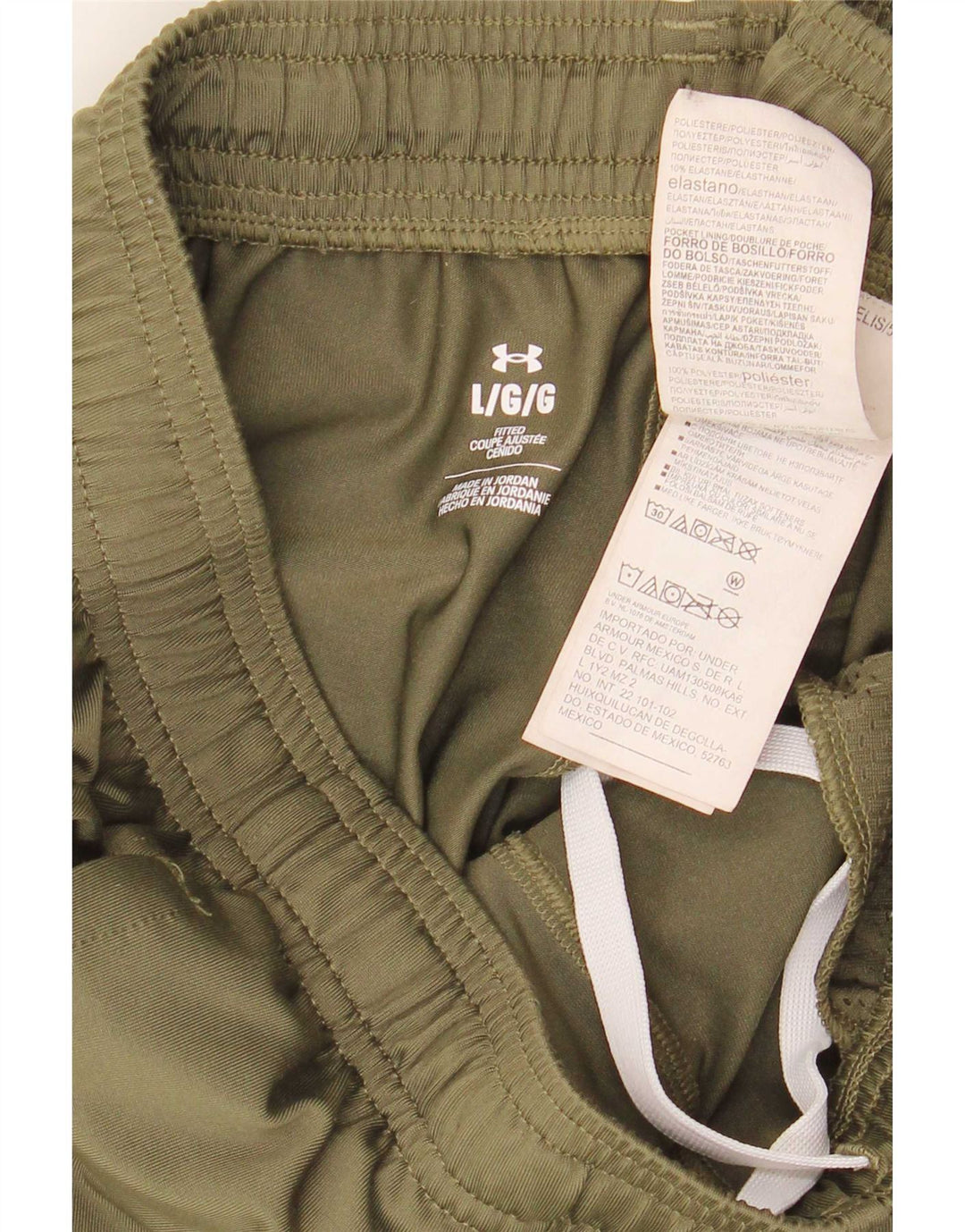 Męskie spodnie dresowe Under Armour, duże, z poliestru w kolorze khaki