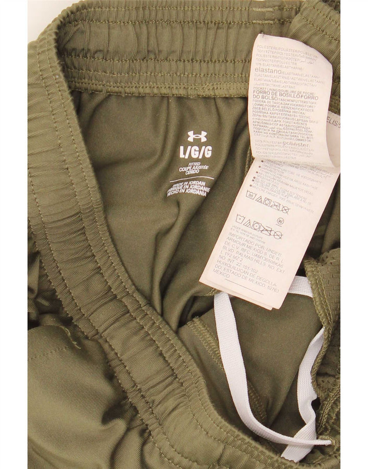 Męskie spodnie dresowe Under Armour, duże, z poliestru w kolorze khaki