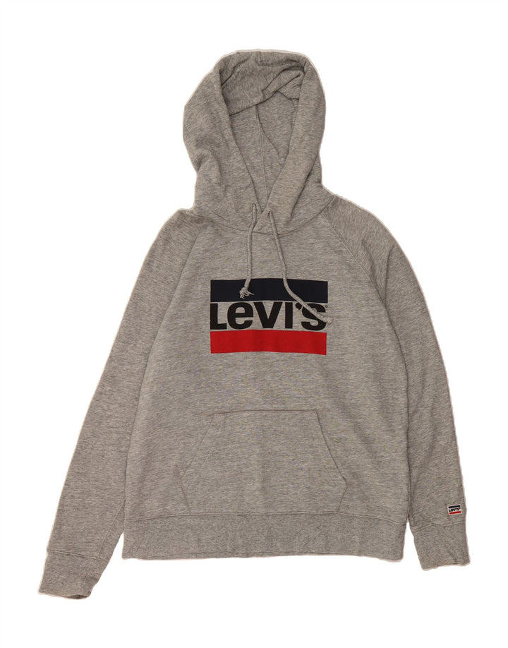 LEVI'S Mens Graphic Hoodie Jumper Medium Grey Cotton Vintage Levi's and Second-Hand Levi's from Messina Hembry 
