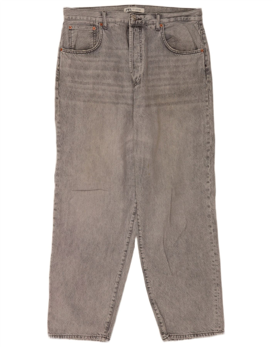 Męskie proste dżinsy Zara EU 44 Large W34 L30 Szara bawełna
