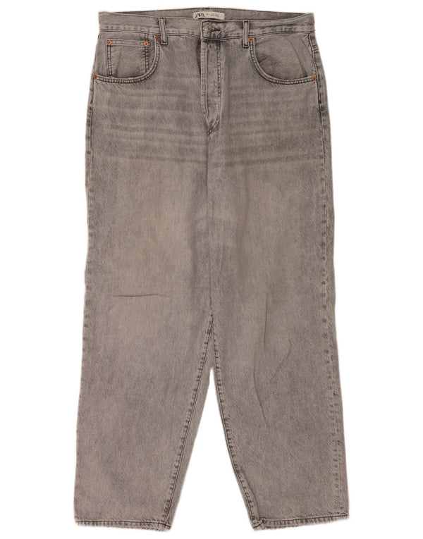 Męskie proste dżinsy Zara EU 44 Large W34 L30 Szara bawełna