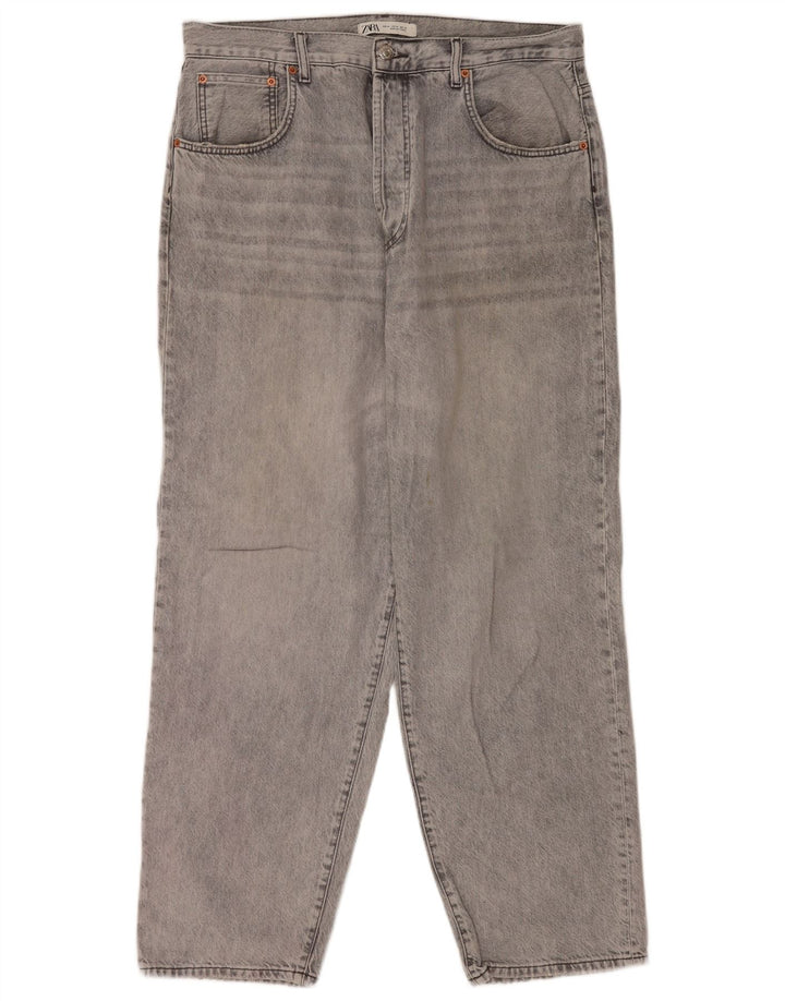 Męskie proste dżinsy Zara EU 44 Large W34 L30 Szara bawełna