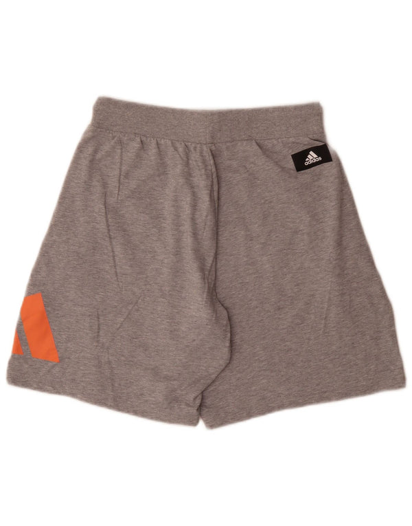 Adidas Womens Graphic Relaxed Fit Sport Shorts UK 14 Medium Grey Cotton