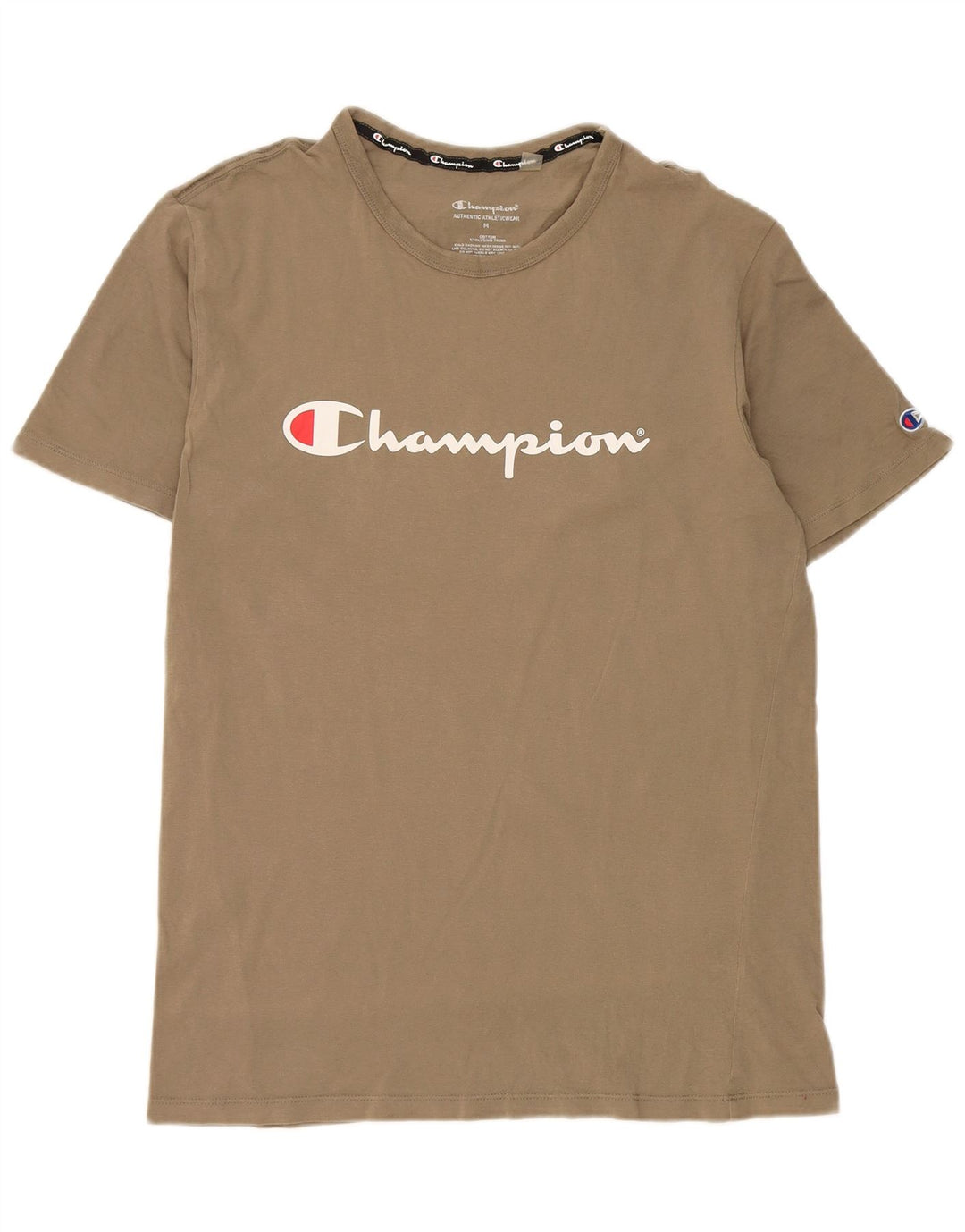 Męska koszulka z grafiką Champion, średnia, bawełniana khaki