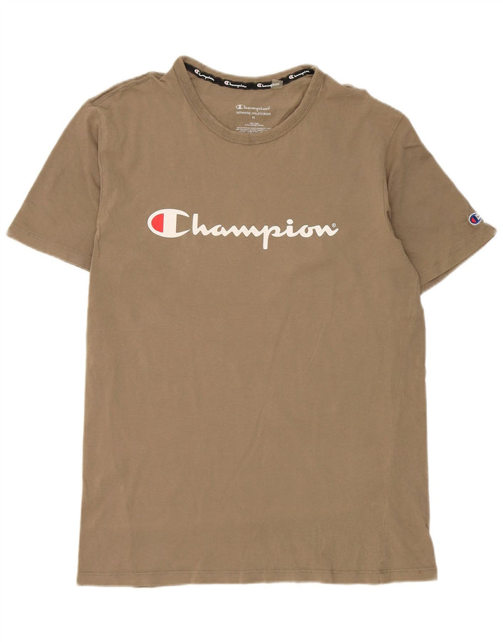 Męska koszulka z grafiką Champion, średnia, bawełniana khaki
