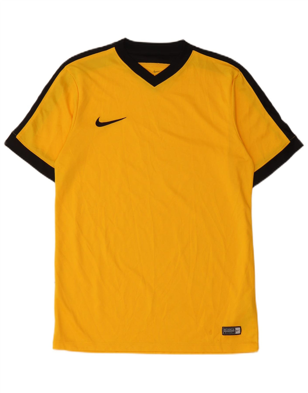 Męski T-shirt Nike Dri Fit Top, średni żółty poliester z blokami kolorów
