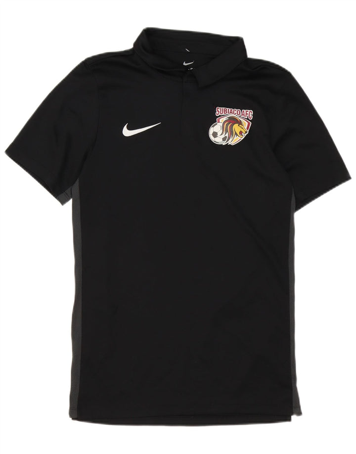 Męska koszulka polo Nike Dri Fit z grafiką, mała czarna, z blokami kolorów