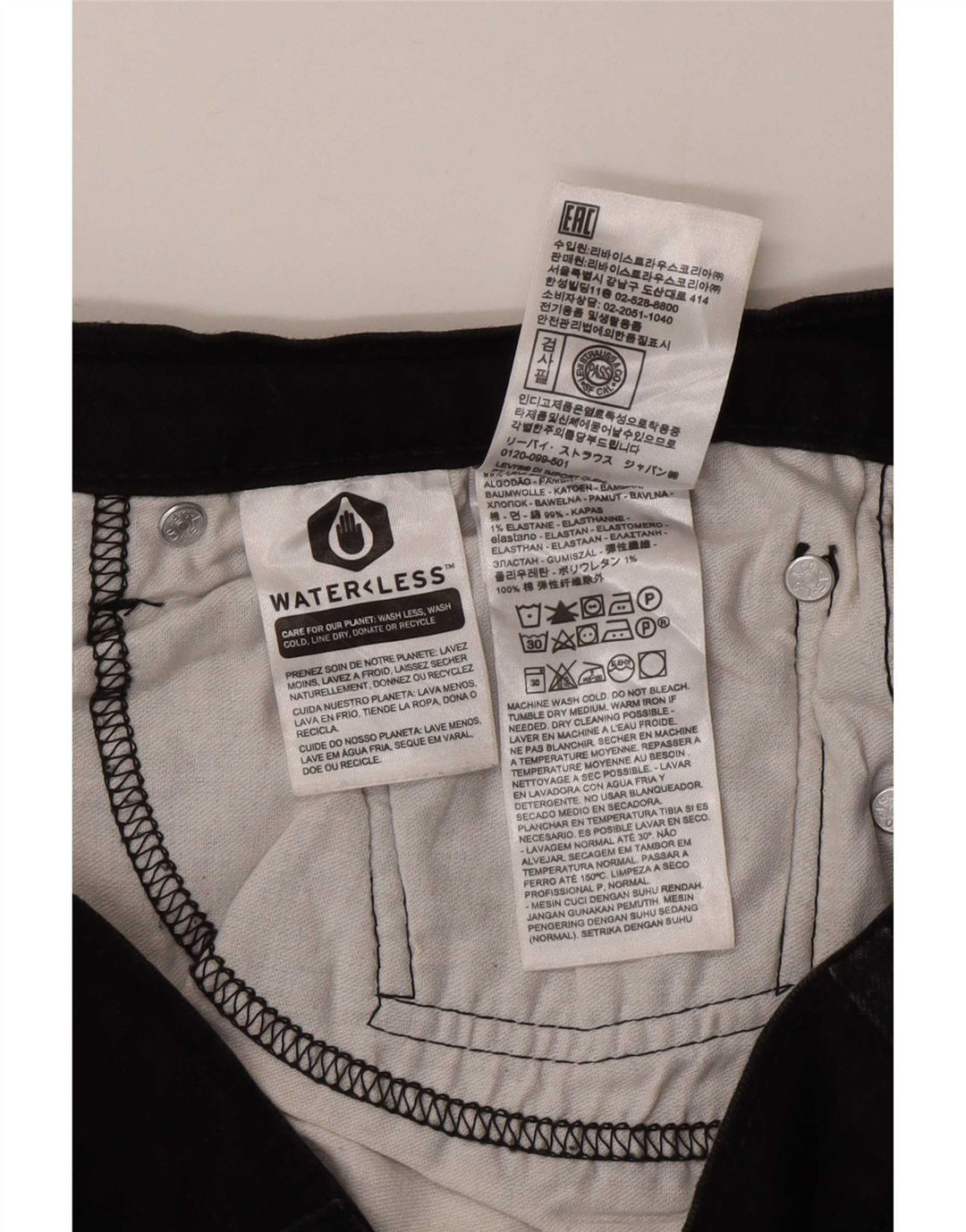 Męskie jeansy Levi's 502 Tapered W36 L32 Czarna bawełna