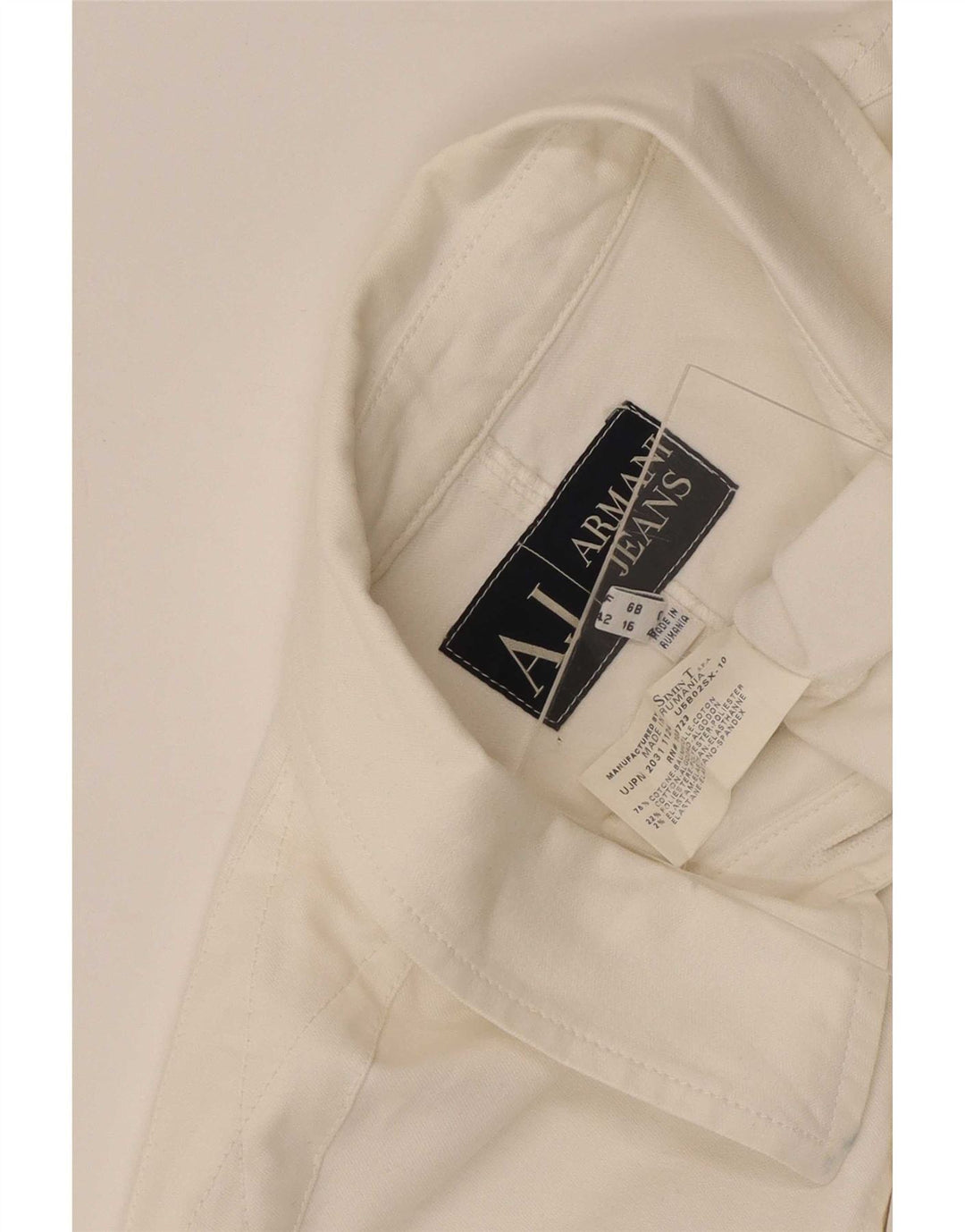 Armani Jeans Damska kurtka dżinsowa UK 16 Large White Cotton