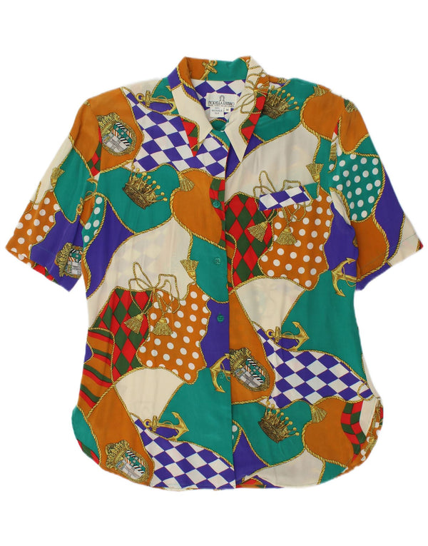 FIORELLA RUBINO Damska bluzka koszulowa UK 14 Średni wielobarwny patchwork