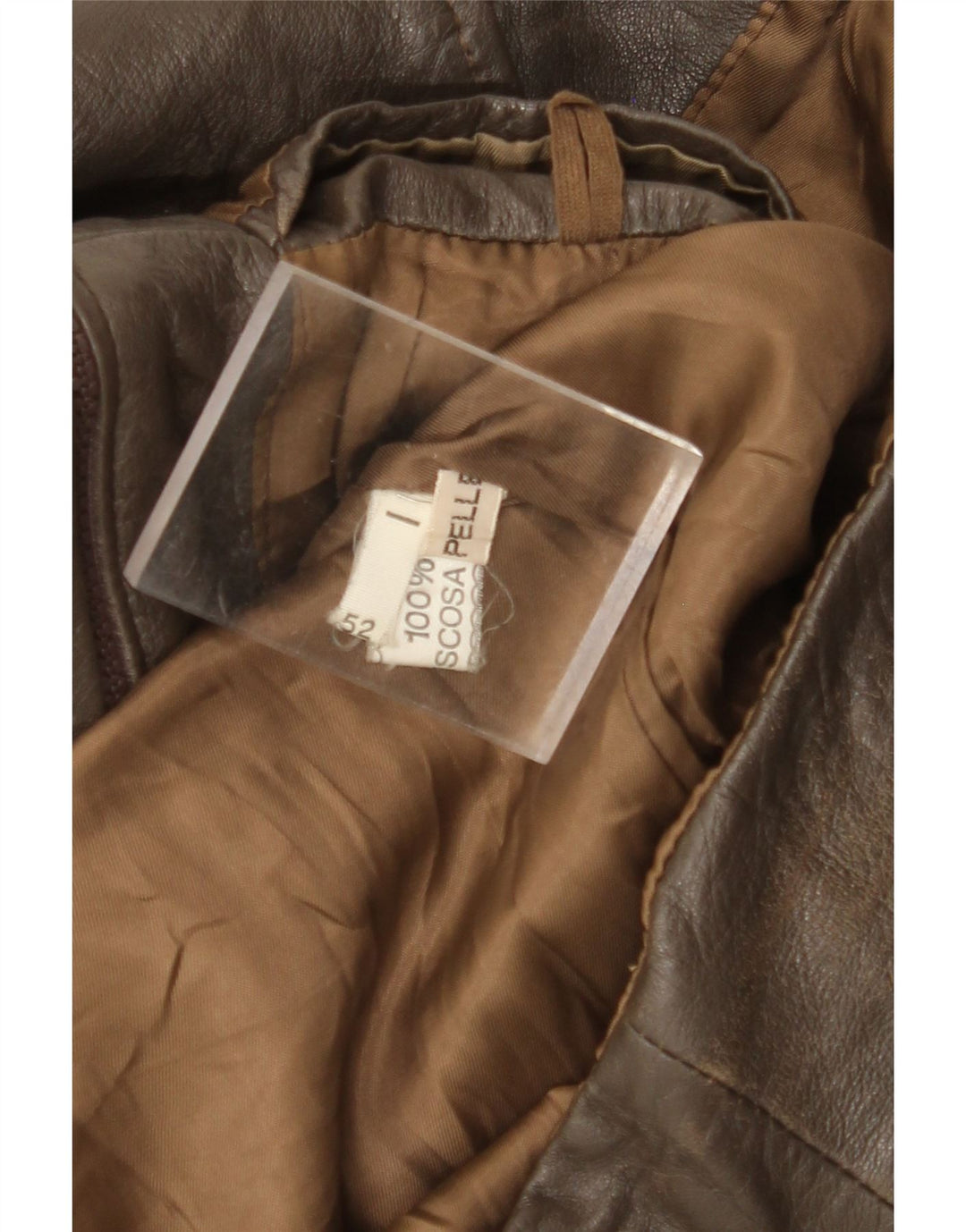 Męska kurtka skórzana VINTAGE IT 52 XL, brązowa skóra