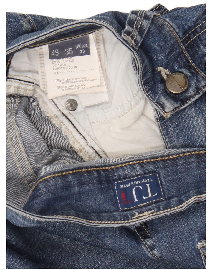 Męskie proste dżinsy Trussardi W33 L32 Niebieskie bawełniane