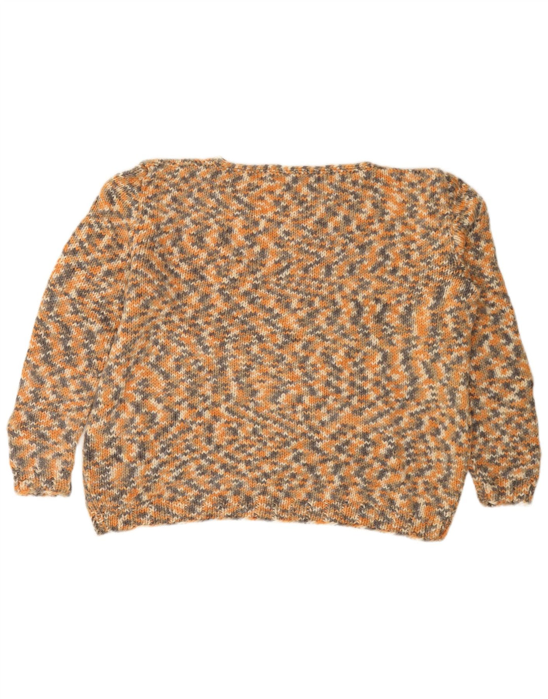 Damski sweter oversize VINTAGE z dekoltem w łódkę UK 12 średni beż