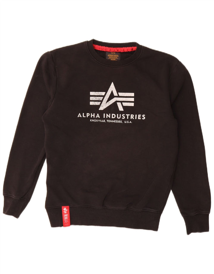 Męska bluza z grafiką Alpha Industries, mała czarna