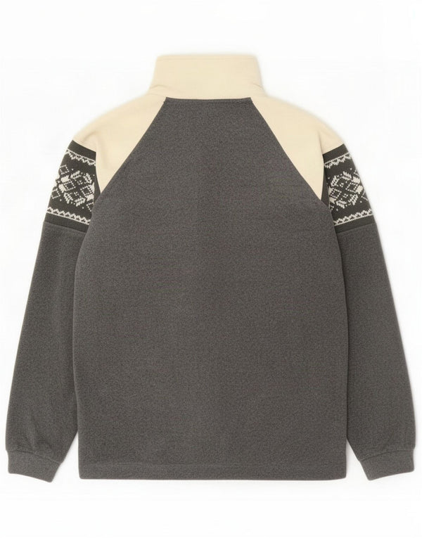 Męska kurtka polarowa vintage UK 42 XL Szary poliester z blokami kolorów