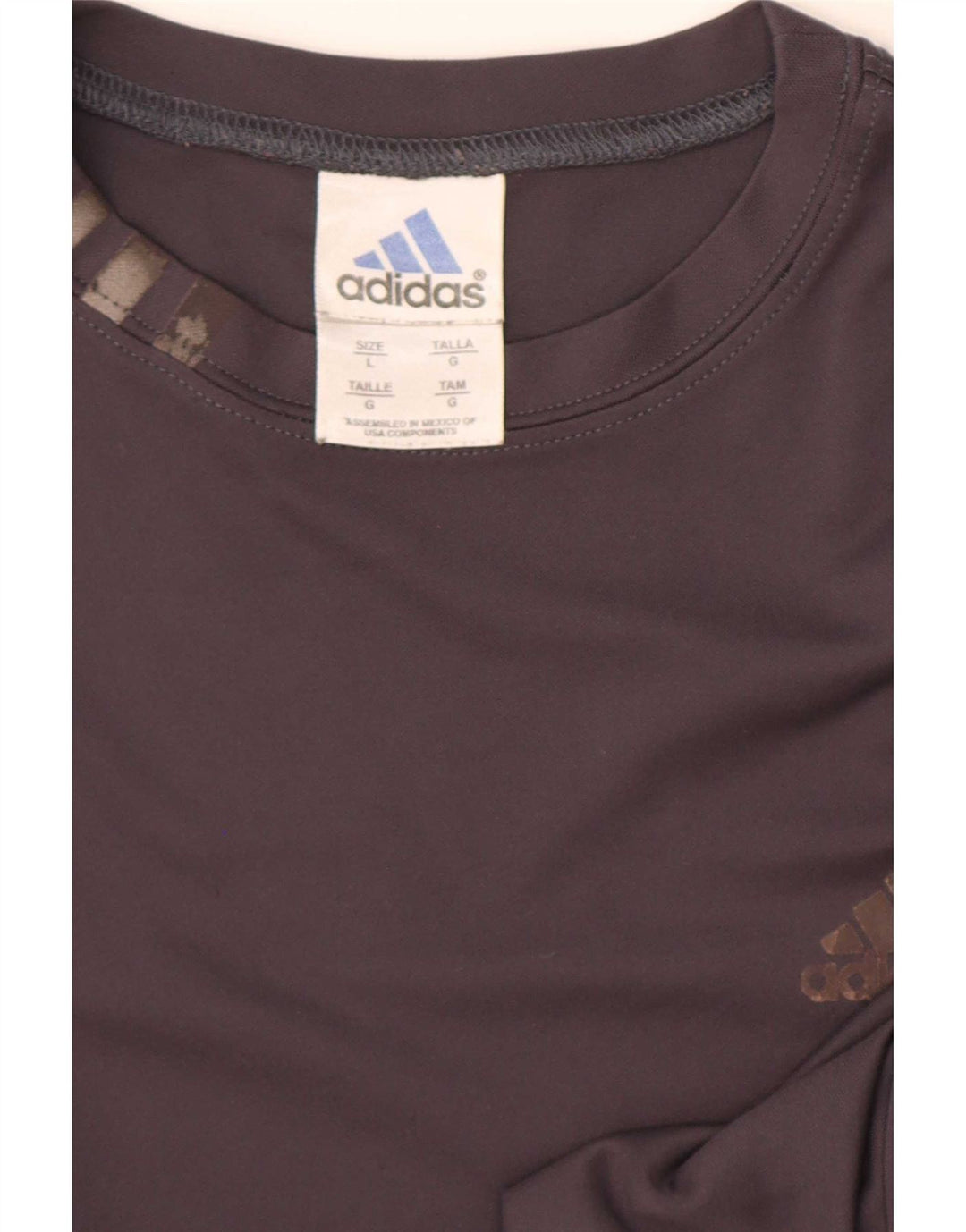 Adidas Męski T-shirt Top Duży Szary Poliester