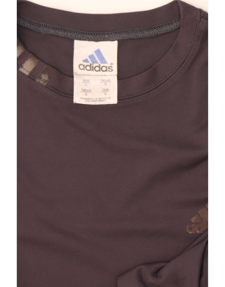 Adidas Męski T-shirt Top Duży Szary Poliester