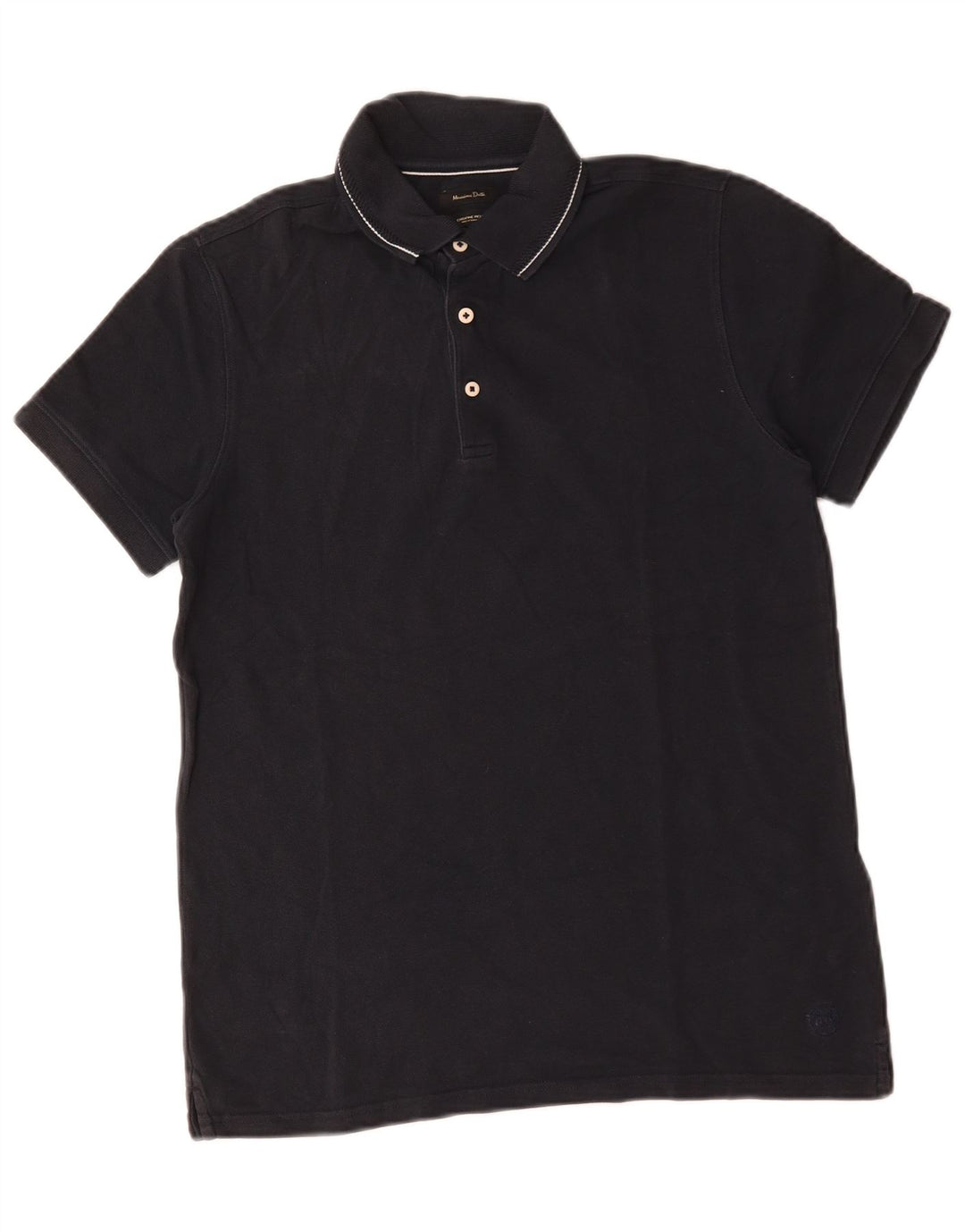 Męska koszulka polo Massimo Dutti, średnia, granatowa, bawełniana
