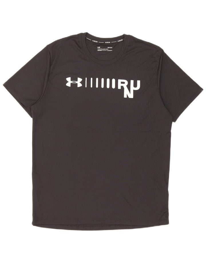 Męski dopasowany T-shirt Under Armour z grafiką, duży, czarny poliester