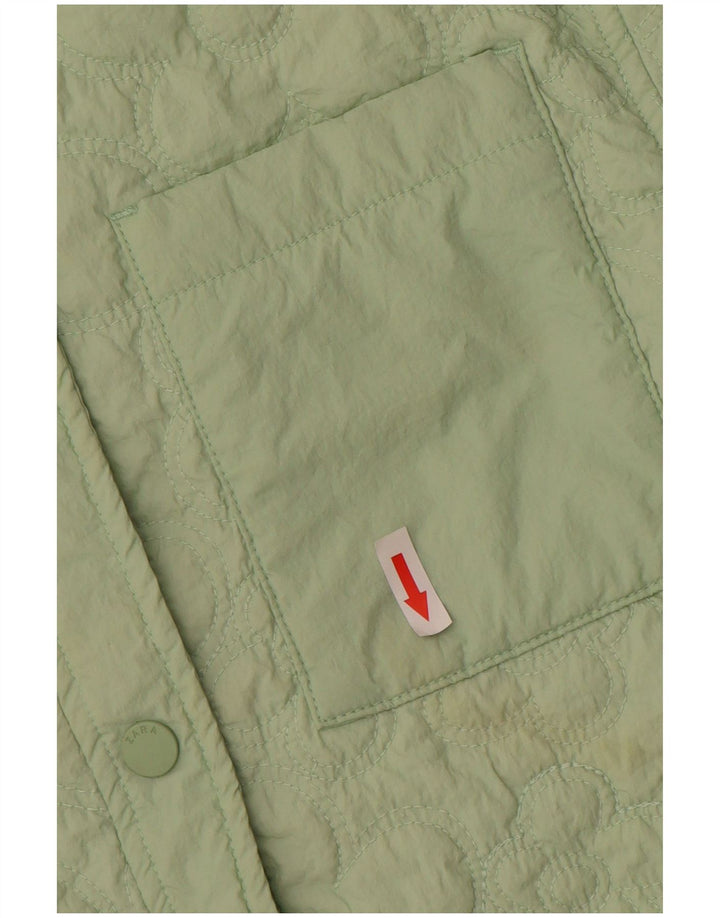 Damska pikowana kurtka Zara UK 4 XS, zielony nylon