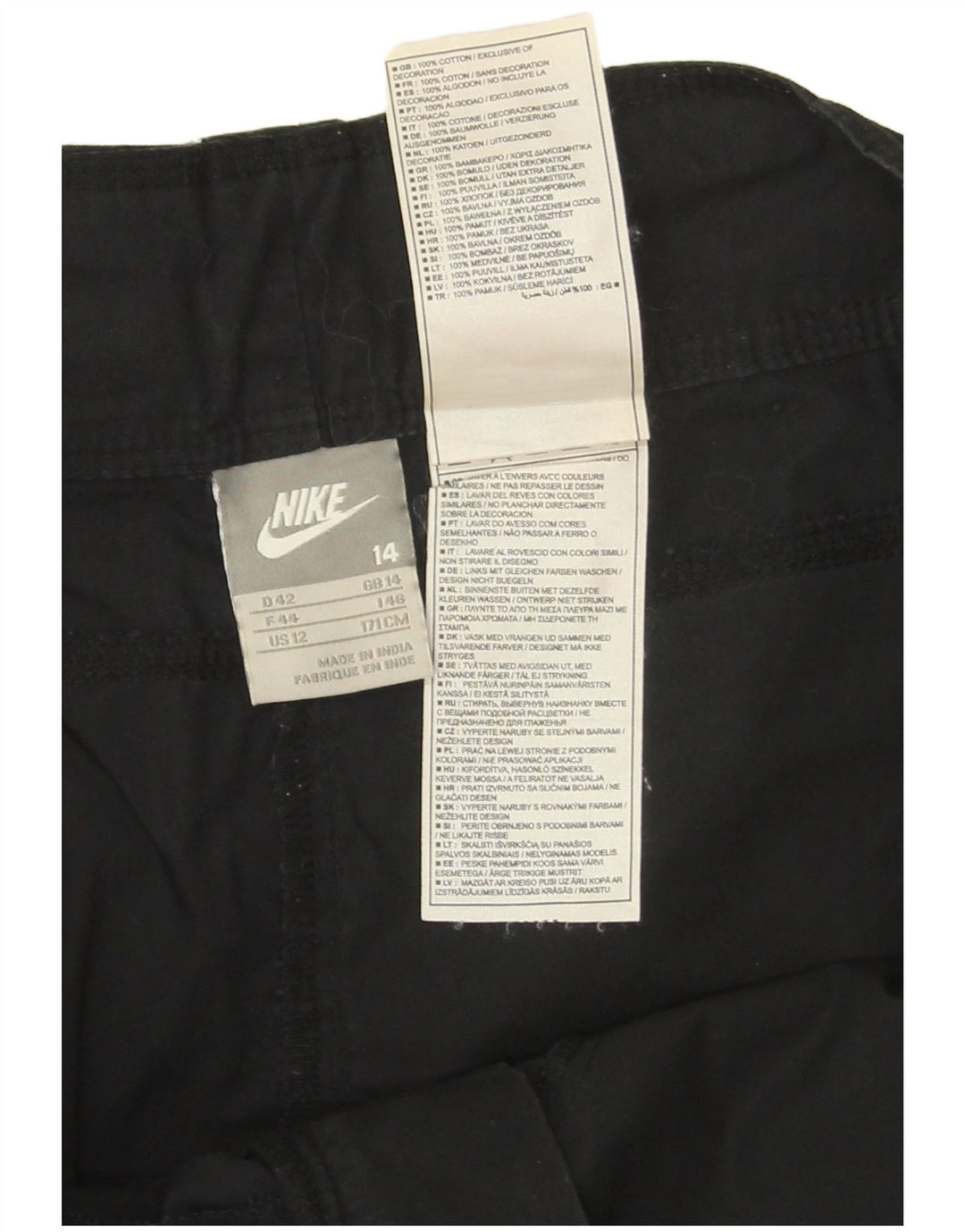 Damska spódnica mini cargo Nike UK 14 duża W34 czarna bawełna
