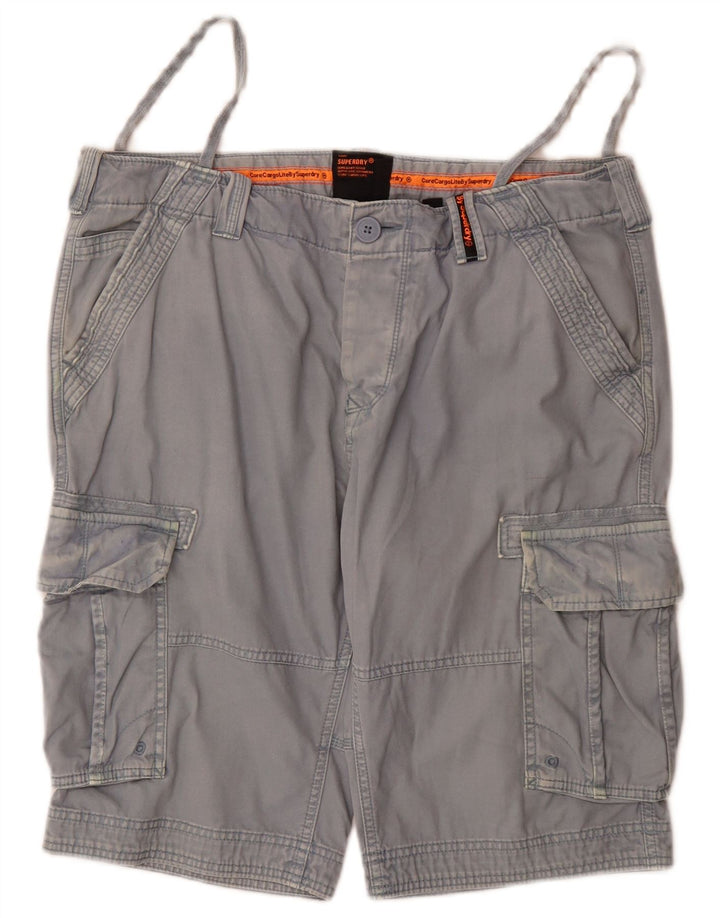 Męskie spodenki cargo Superdry W36, duże, niebieskie, bawełniane