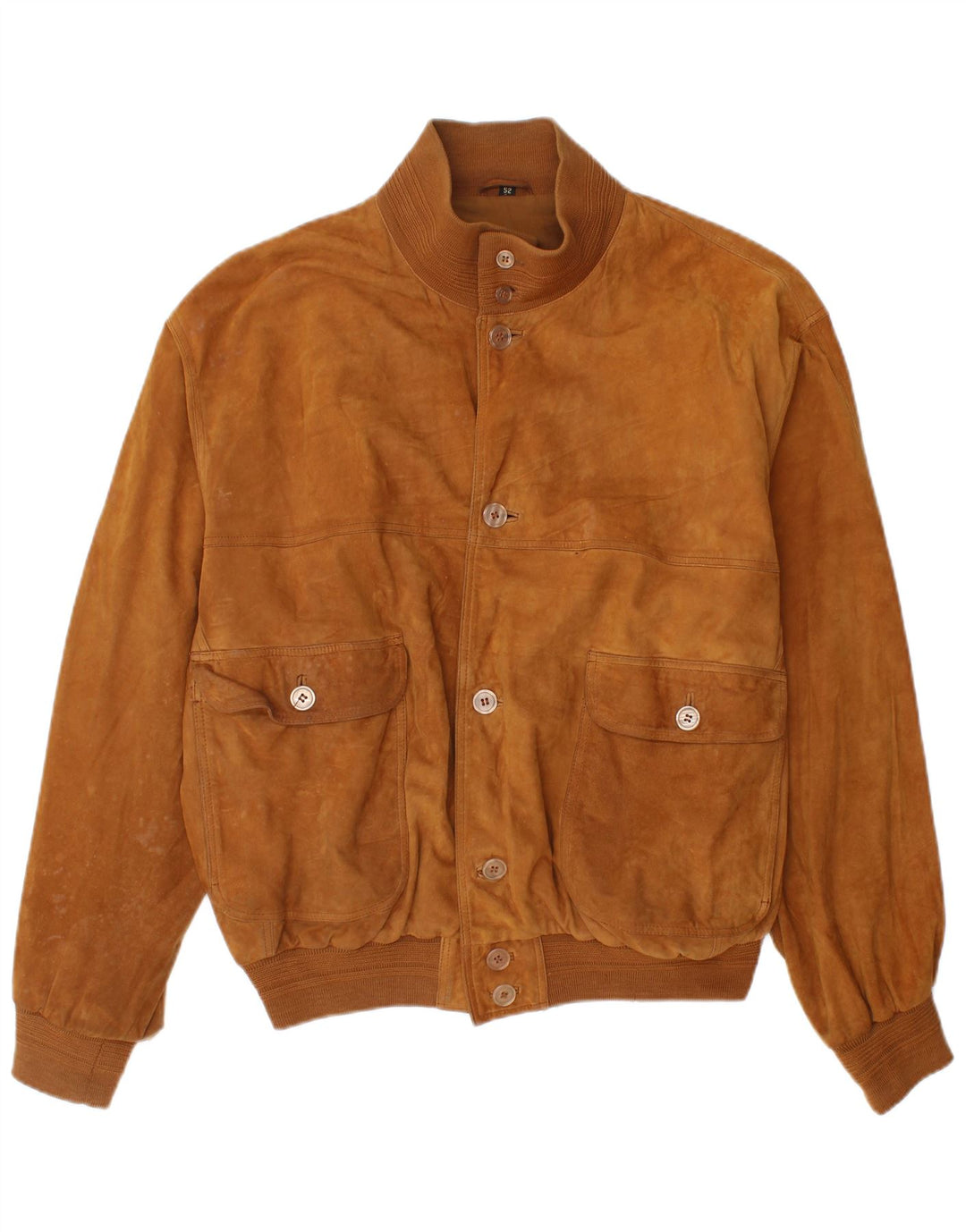 Vintage męska zamszowa kurtka bomber IT 52 XL brązowa skóra