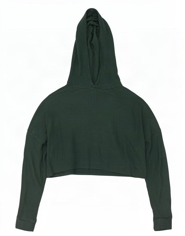 Topshop damski, oversize'owy krótki top z kapturem UK 16, duży, zielony, wiskoza