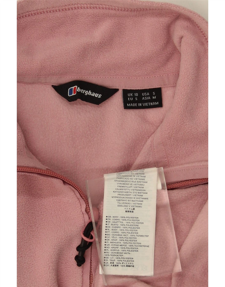 Damski sweter polarowy Berghaus z zamkiem błyskawicznym UK 10, mały, różowy poliester