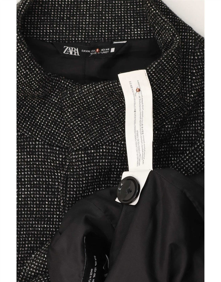 Zara Męski otwarty płaszcz UK 44 2XL Szary, nakrapiany poliester