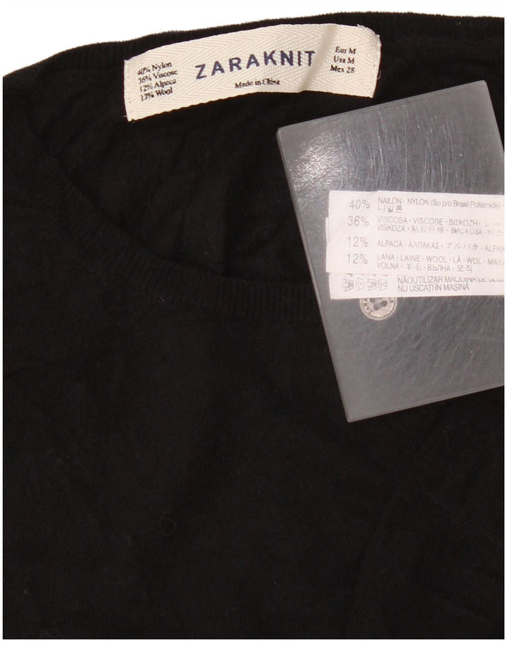 Sweter damski Zara UK 14, średni czarny nylon