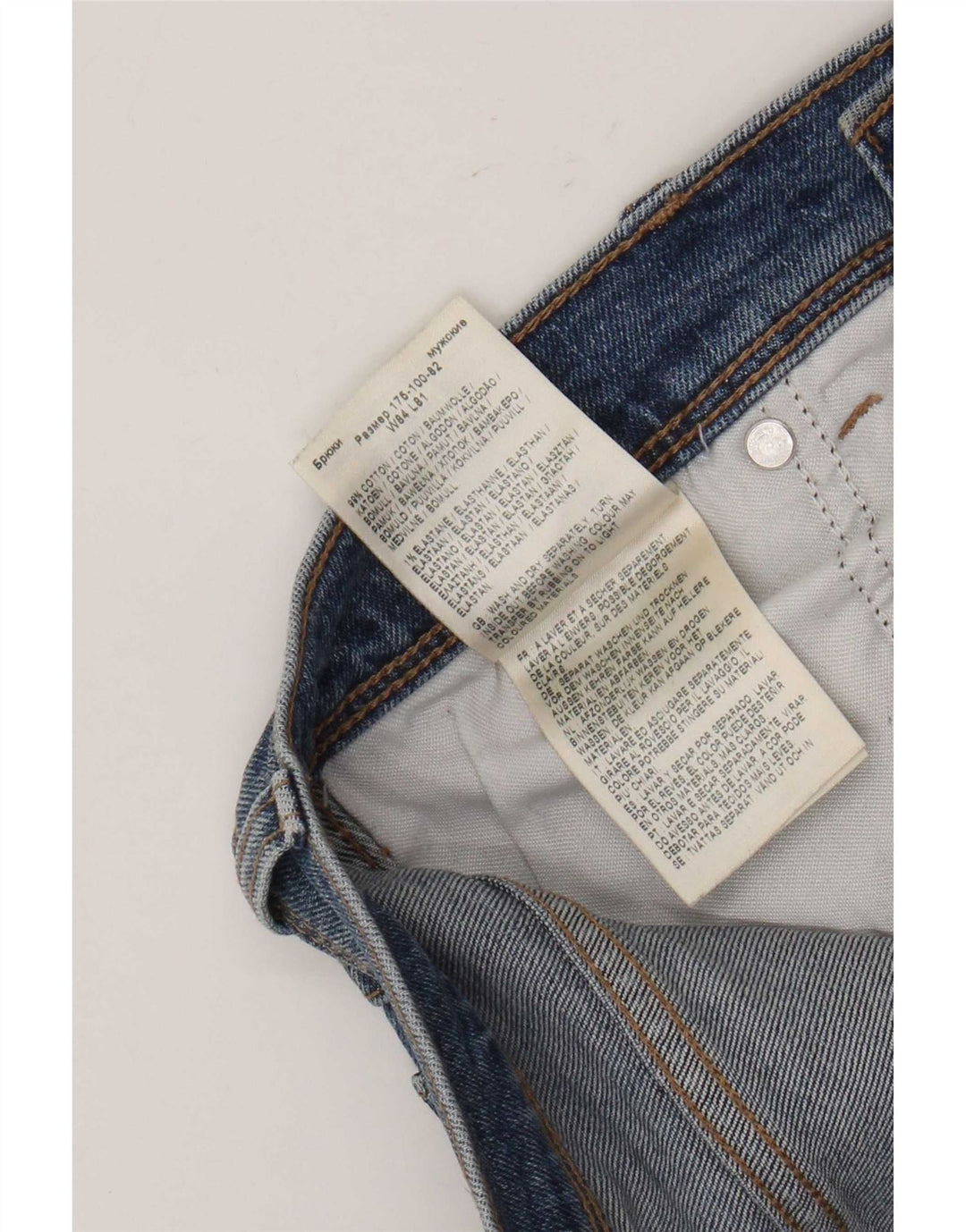 Wrangler Męskie proste dżinsy W33 L32 Niebieskie bawełniane
