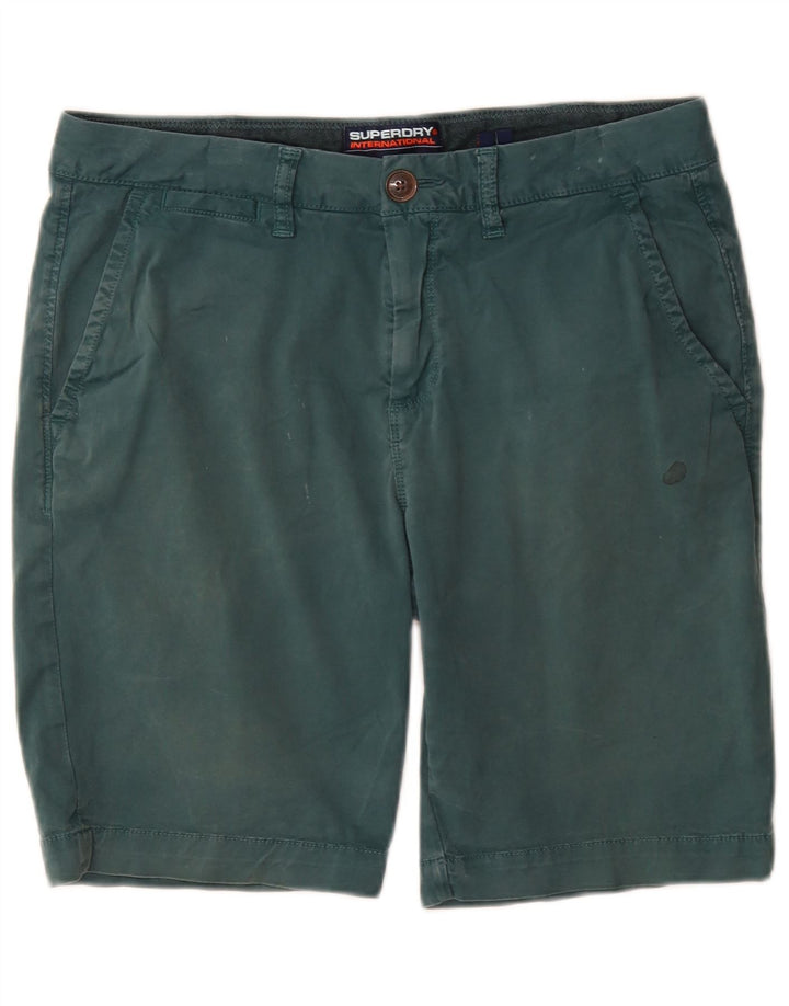 Męskie spodenki typu chino Regular Superdry W32 Średniozielona bawełna