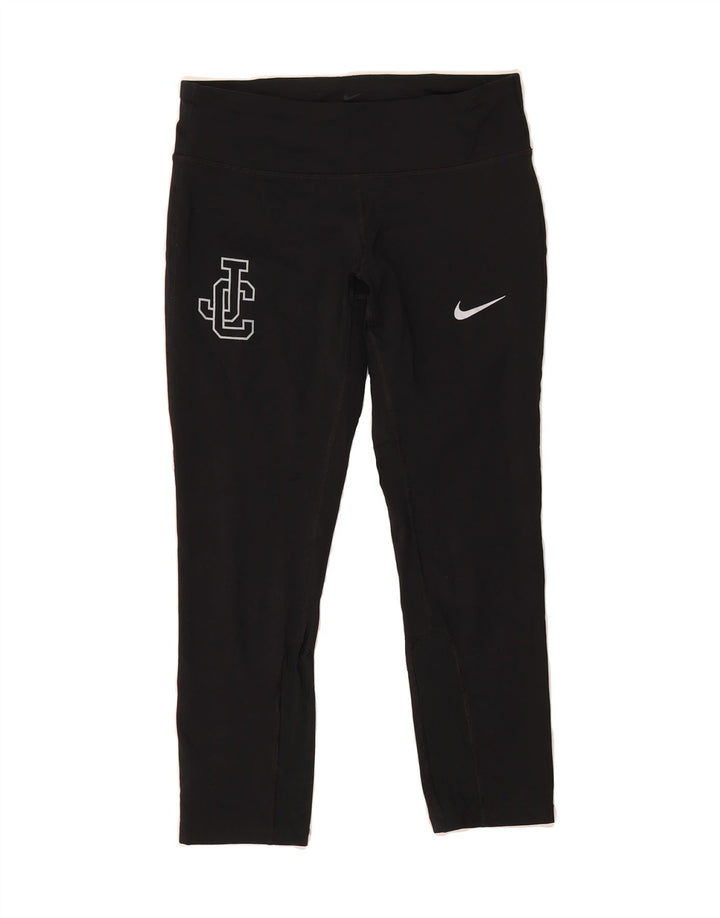 NIKE Womens Graphic Capri Leggings UK 10 Small  Black Polyester Vintage Nike and Second-Hand Nike from Messina Hembry 