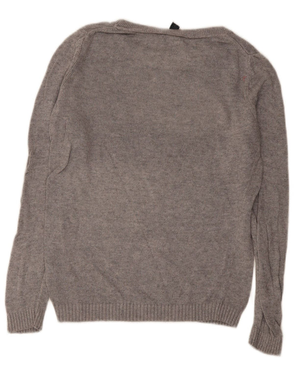 Tommy Hilfiger Womens Boat Neck Jumper Sweater UK 14 Medium Grey