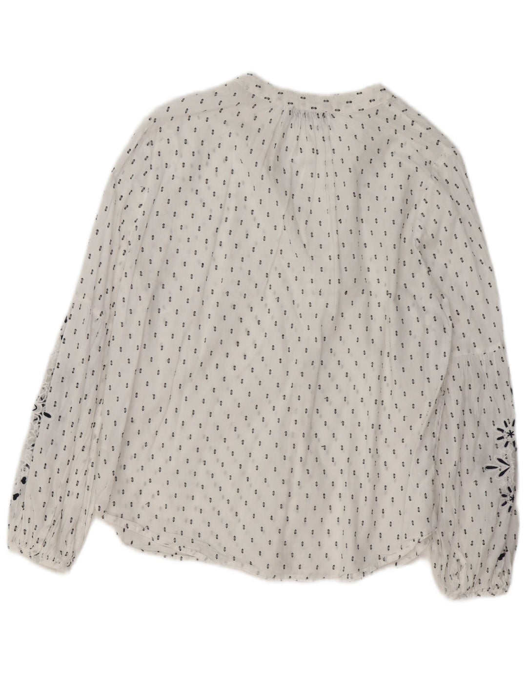 Damska bluzka koszulowa MINT VELVET z grafiką UK 14, duża, biała, z bawełny w kwiaty