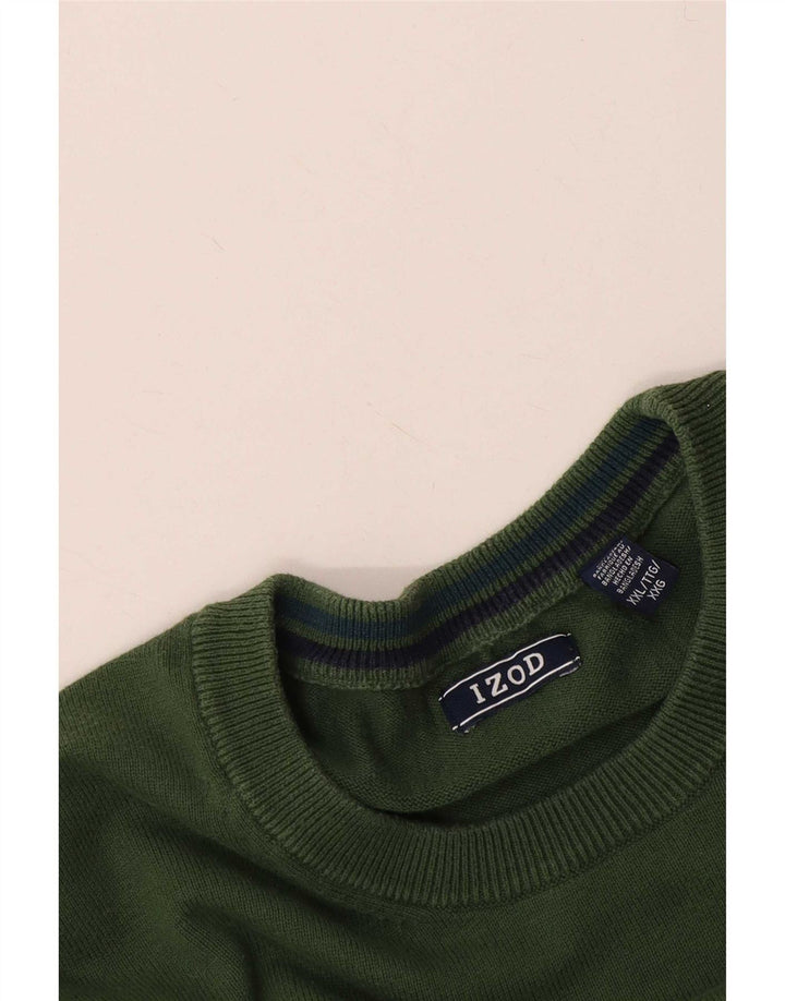 Męski sweter z okrągłym dekoltem Izod 2XL w kolorze zielonym