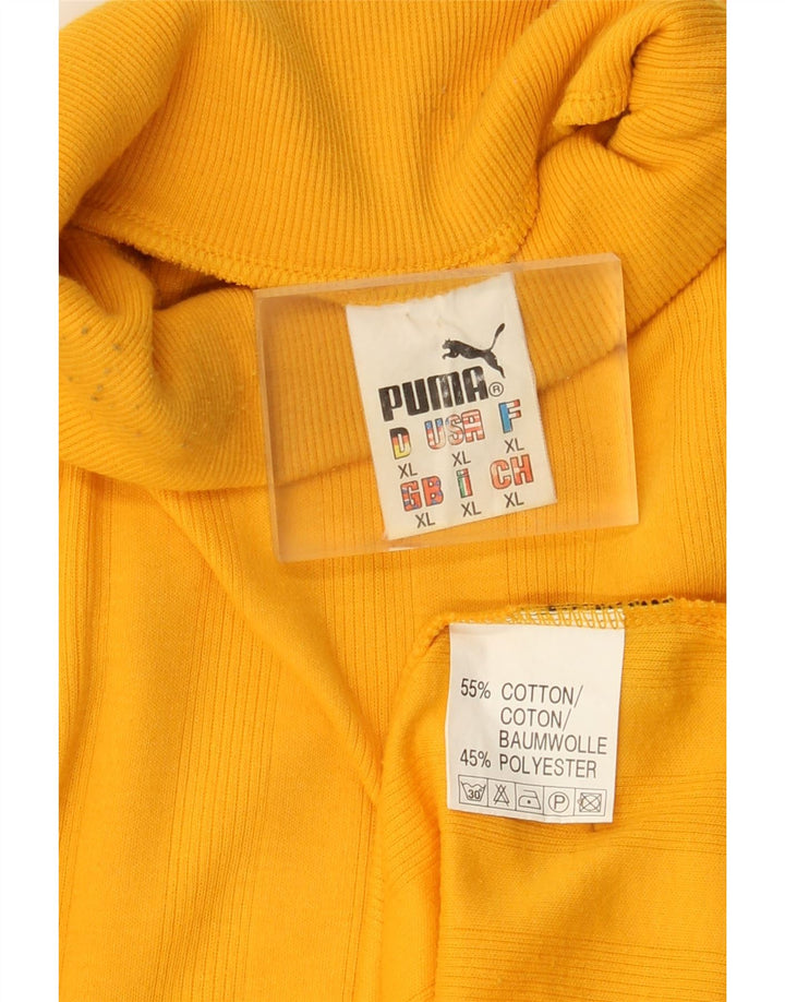 Męska koszulka Puma z długim rękawem XL, bawełniana w żółte paski