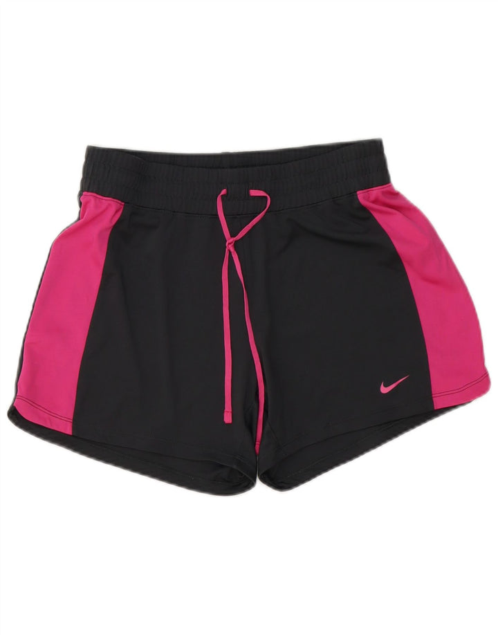Damskie spodenki sportowe NIKE UK 10, małe, czarne, z poliestru w blokach kolorów