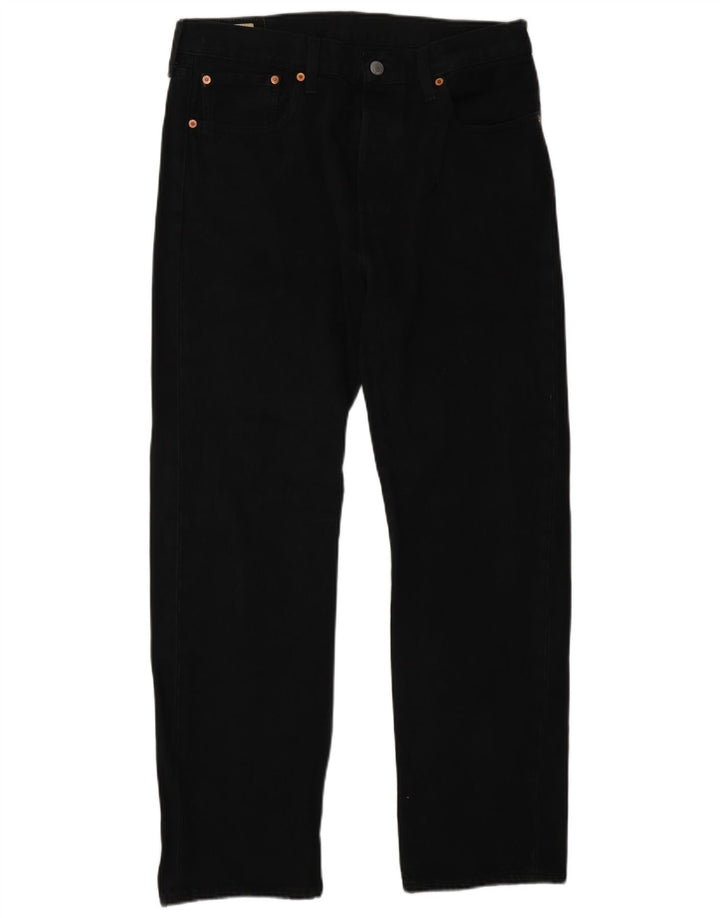 Męskie dżinsy Levi's 501 Straight W32 L30 Czarna bawełna