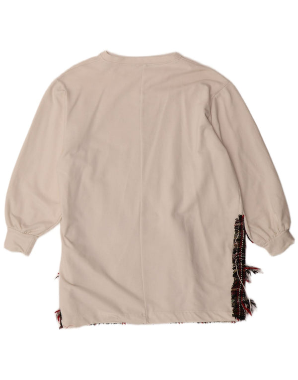 Damski sweter oversize ZARA UK 14 w kolorze średniej bieli